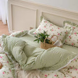 Taooba Pastoral Floral Lace Bedding Set