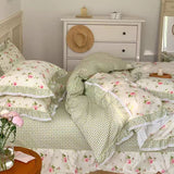 Taooba Pastoral Floral Lace Bedding Set