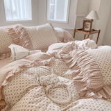 Taooba Pink Gingham & Ditsy Floral Bedding Set