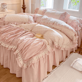 Taooba Pink Gingham & Ditsy Floral Bedding Set