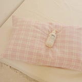 Taooba Soft Pink Plaid Cotton Bedding Set