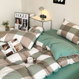 Taooba-Large Plaid Print Bedding Set