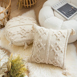 Taooba-Beige Boho Tufted Cushion Cover