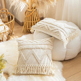 Taooba-Beige Boho Tufted Cushion Cover