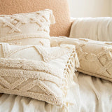 Taooba-Beige Boho Tufted Cushion Cover