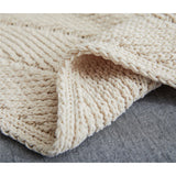 Taooba-Pom Pom Knit Throw Blanket Super Soft Warm Cozy