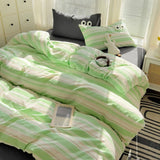 Taooba Pastel Retro Striped Bedding Set