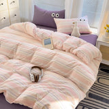 Taooba Pastel Retro Striped Bedding Set