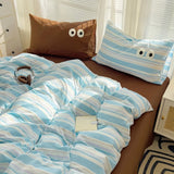 Taooba Pastel Retro Striped Bedding Set