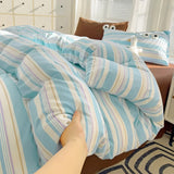 Taooba Pastel Retro Striped Bedding Set