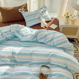 Taooba Pastel Retro Striped Bedding Set