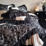 Taooba Romantic Butterfly Embroidery Bedding Set