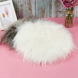 Taooba-Faux Fur Round Seat Cushion