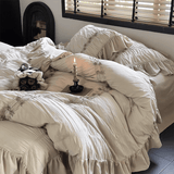 Taooba Rose Embroidery Beaded Bedding Set