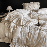 Taooba Rose Embroidery Beaded Bedding Set