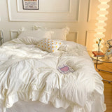 Taooba Ruffled Seersucker Cute Bedding Set