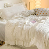 Taooba Ruffled Seersucker Cute Bedding Set