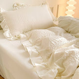 Taooba Ruffled Seersucker Cute Bedding Set