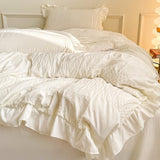 Taooba Ruffled Seersucker Cute Bedding Set