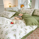 Taooba Sage Green Wildflowers Bedding Set