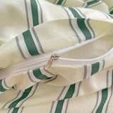 Taooba Minimalist Green Striped Sage Bedding Set