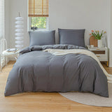 Taooba-Simple Soft Cotton Duvet Cover & Sham Set