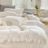 Taooba Soft Crumpled Ruffle Bedding Set