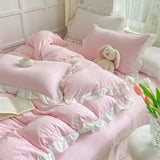 Taooba Soft Crumpled Ruffle Bedding Set