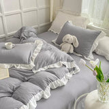 Taooba Soft Crumpled Ruffle Bedding Set