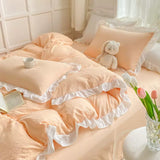 Taooba Soft Crumpled Ruffle Bedding Set