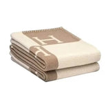 Taooba-Soft Warm Luxury Cashmere Throw Blanket H Double-Sided Thick Knitted Blanket