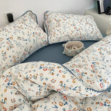 Taooba-Stitched Edge Blue Wildflowers Bedding Set