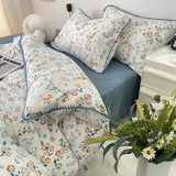 Taooba Stitched Edge Blue Wildflowers Bedding Set