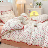 Taooba-Stitched Edge Red Cherries Bedding Set