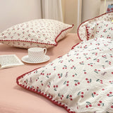 Taooba Stitched Edge Red Cherries Bedding Set