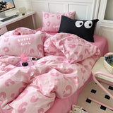 Taooba Sweet Girl Pink Leopard Print Bedding Set