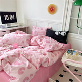 Taooba-Sweet Girl Pink Leopard Print Bedding Set