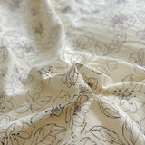 Taooba Thin Outline Floral Print Brown Shaded Bedding Set