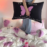 Taooba-Vintage Butterflies Y2K Aesthetic Bedding Set