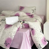 Taooba-Vintage Butterflies Y2K Aesthetic Bedding Set