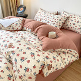 Taooba Vintage Coquette Red Roses Bedding Set