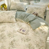 Taooba-Vintage Pale Floral Print Bedding Set