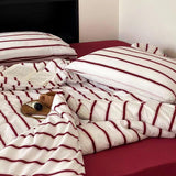 Taooba Vintage Red Striped Bedding Set