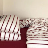 Taooba Vintage Red Striped Bedding Set