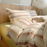 Taooba Vintage Pastel Striped Cotton Bedding Set