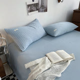 Taooba Waffle Striped Duvet Cover Bedding Set