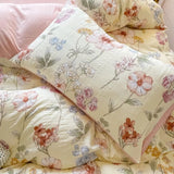 Taooba Watercolor Flowers Print Textured Bedding Set