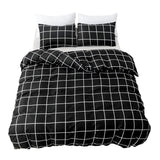 Taooba White on Black Grid Bedding Set