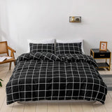 Taooba-White on Black Grid Bedding Set