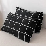 Taooba-White on Black Grid Bedding Set